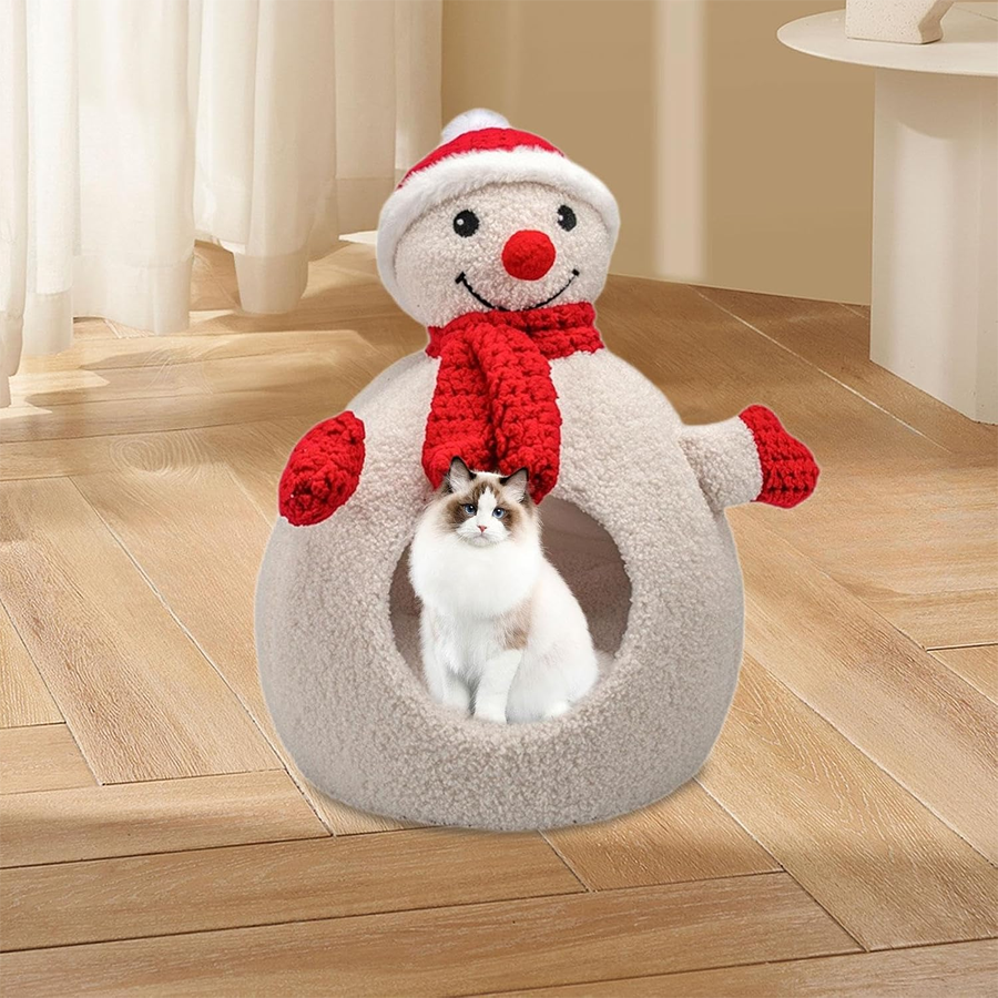 Cozy Snowman Christmas Pet Hideaway