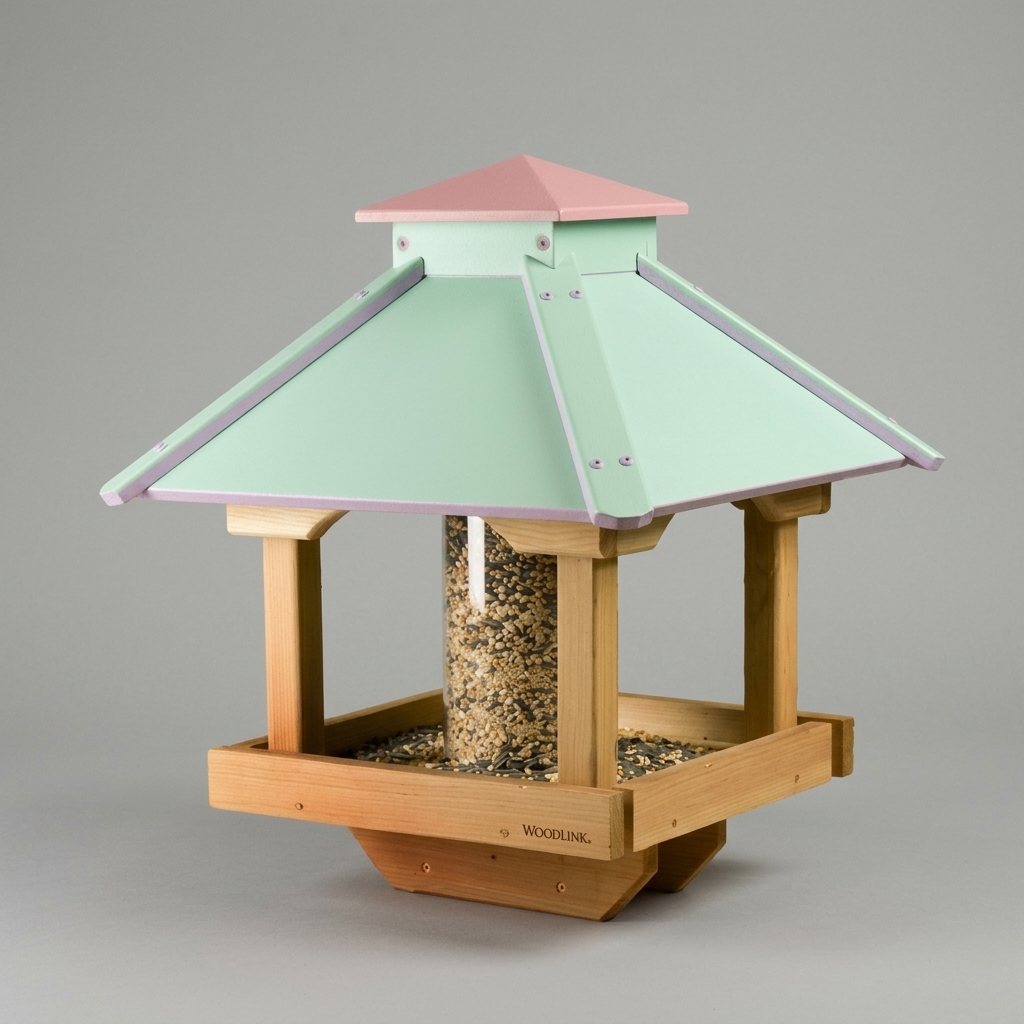Wooden House Style Bird Feeder Stand