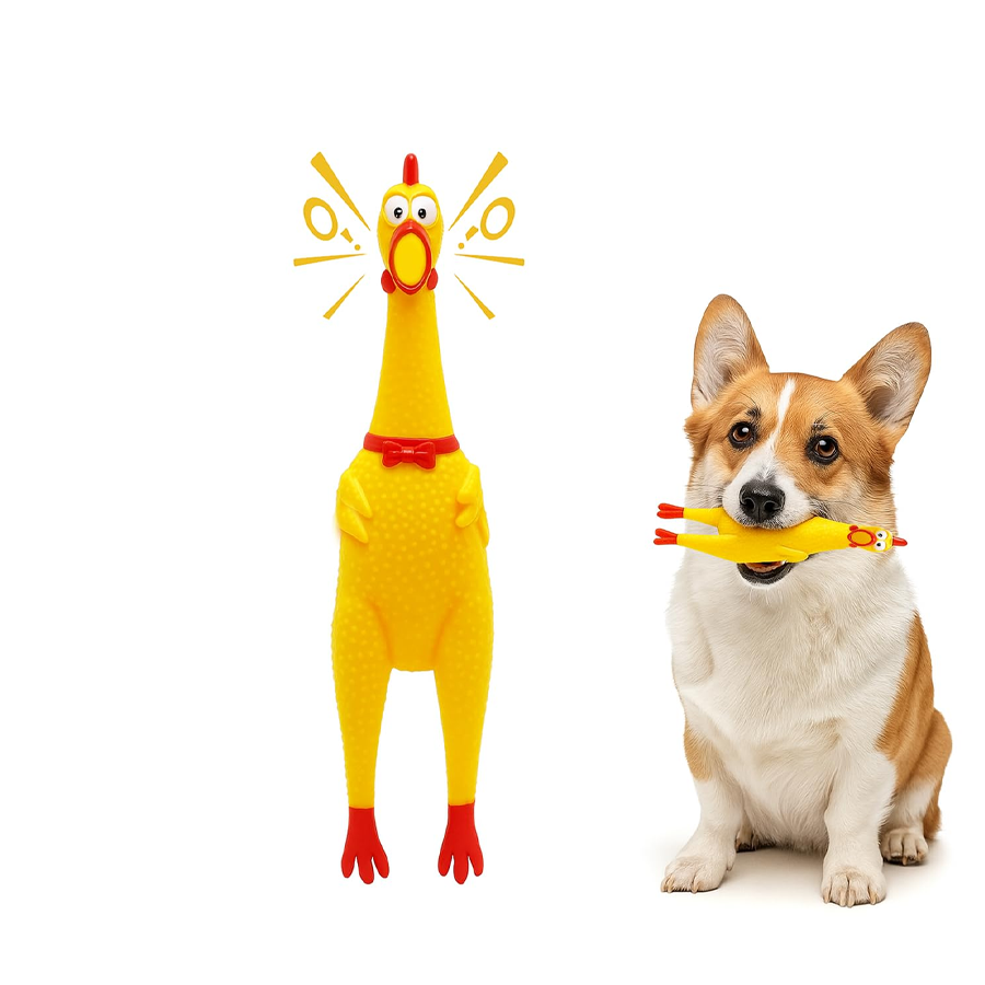 Squeaky Rubber Chicken Chew Toy