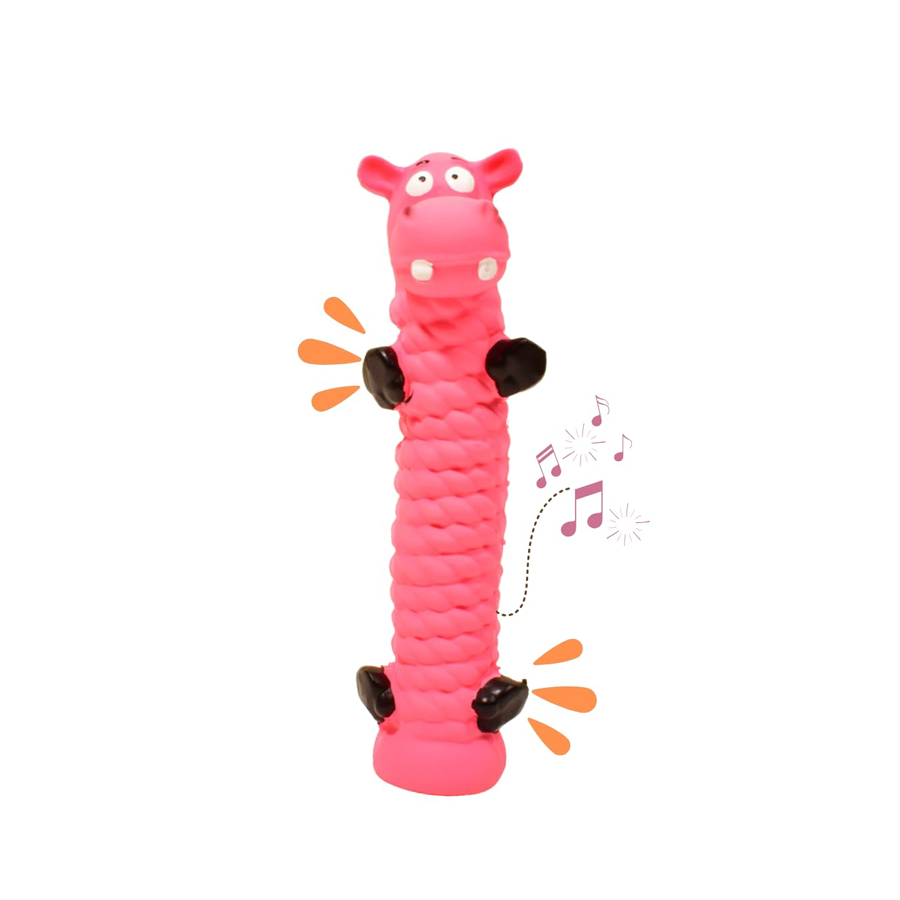 Soft Rubber Hippo Squeaky Chew Toy
