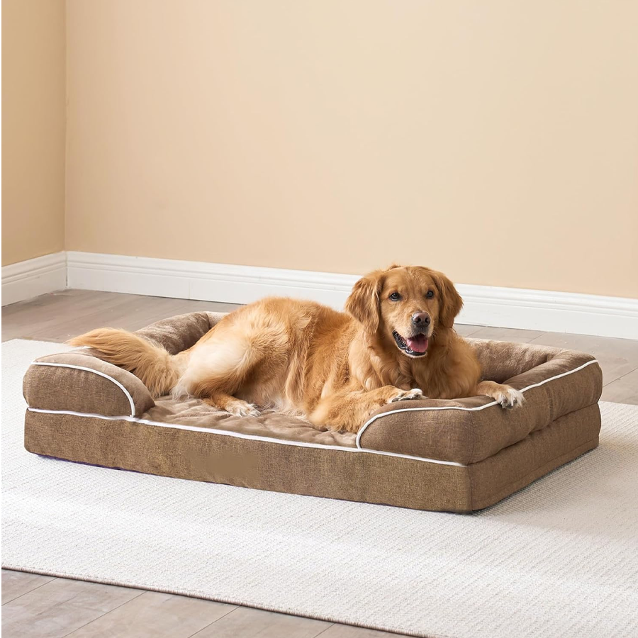 Plush Flannel Comfort Dog Lounger Bed