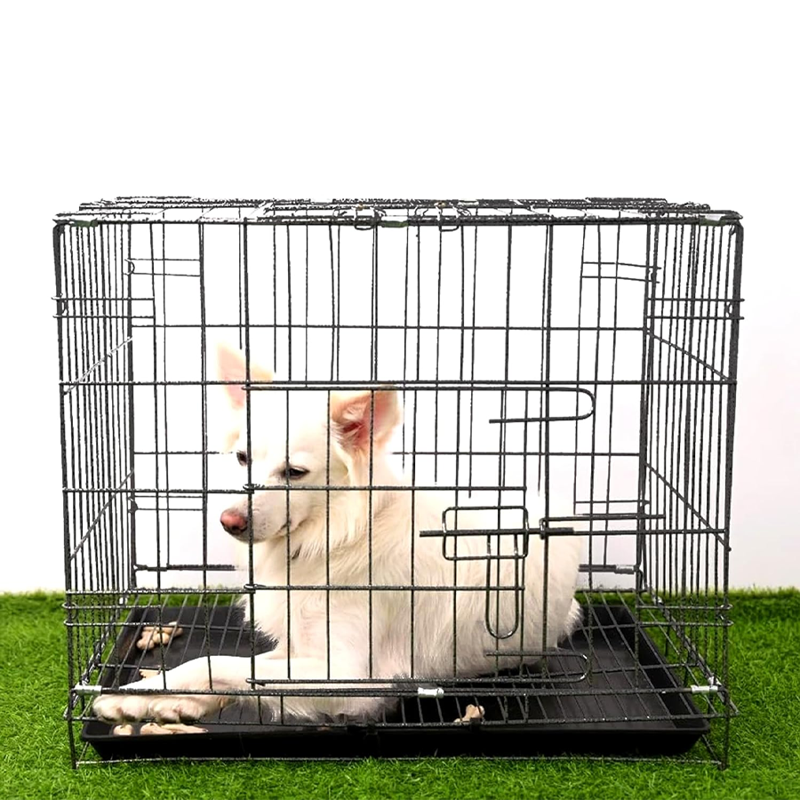 Foldable Double Door Metal Pet Crate