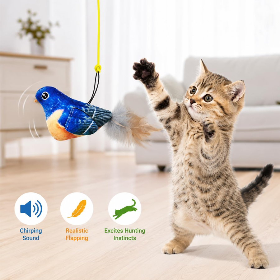 Hanging Bird Chirp Teaser Cat Toy